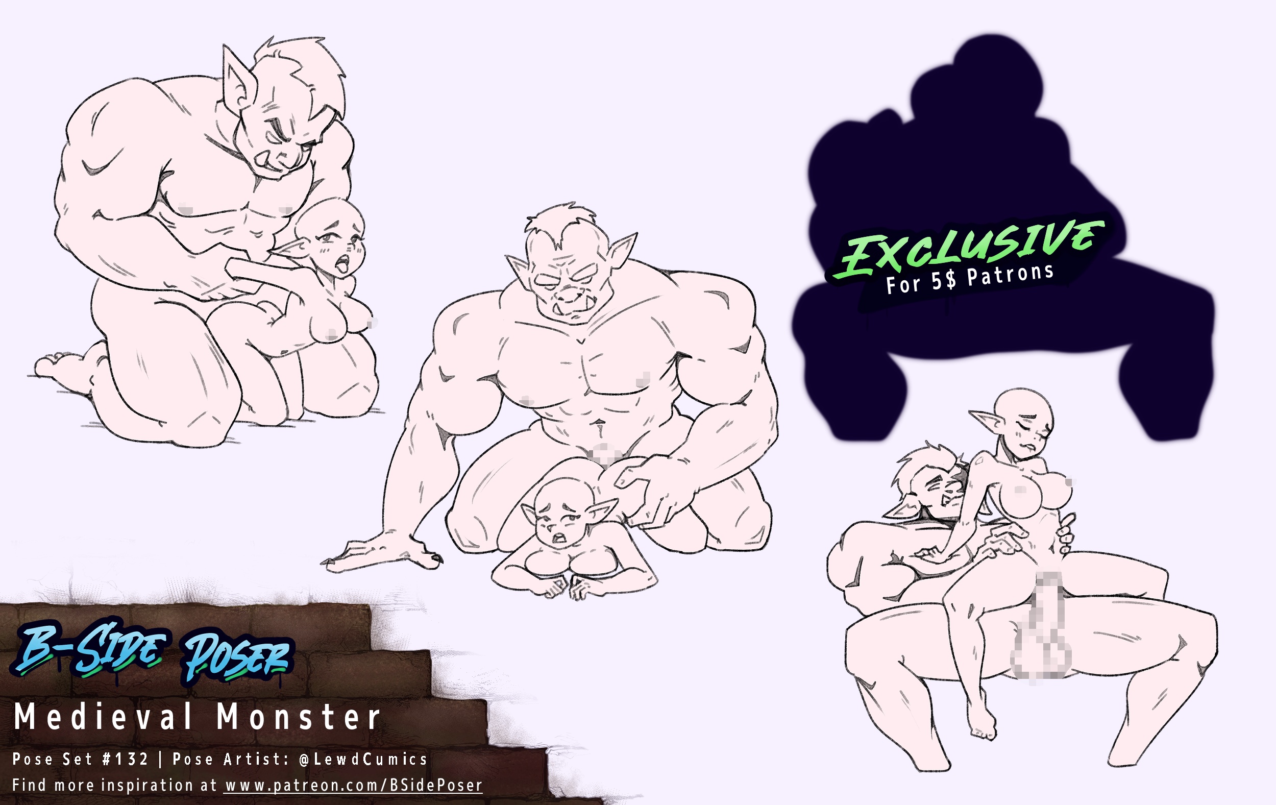 Pose Set 132 – Medieval Monster