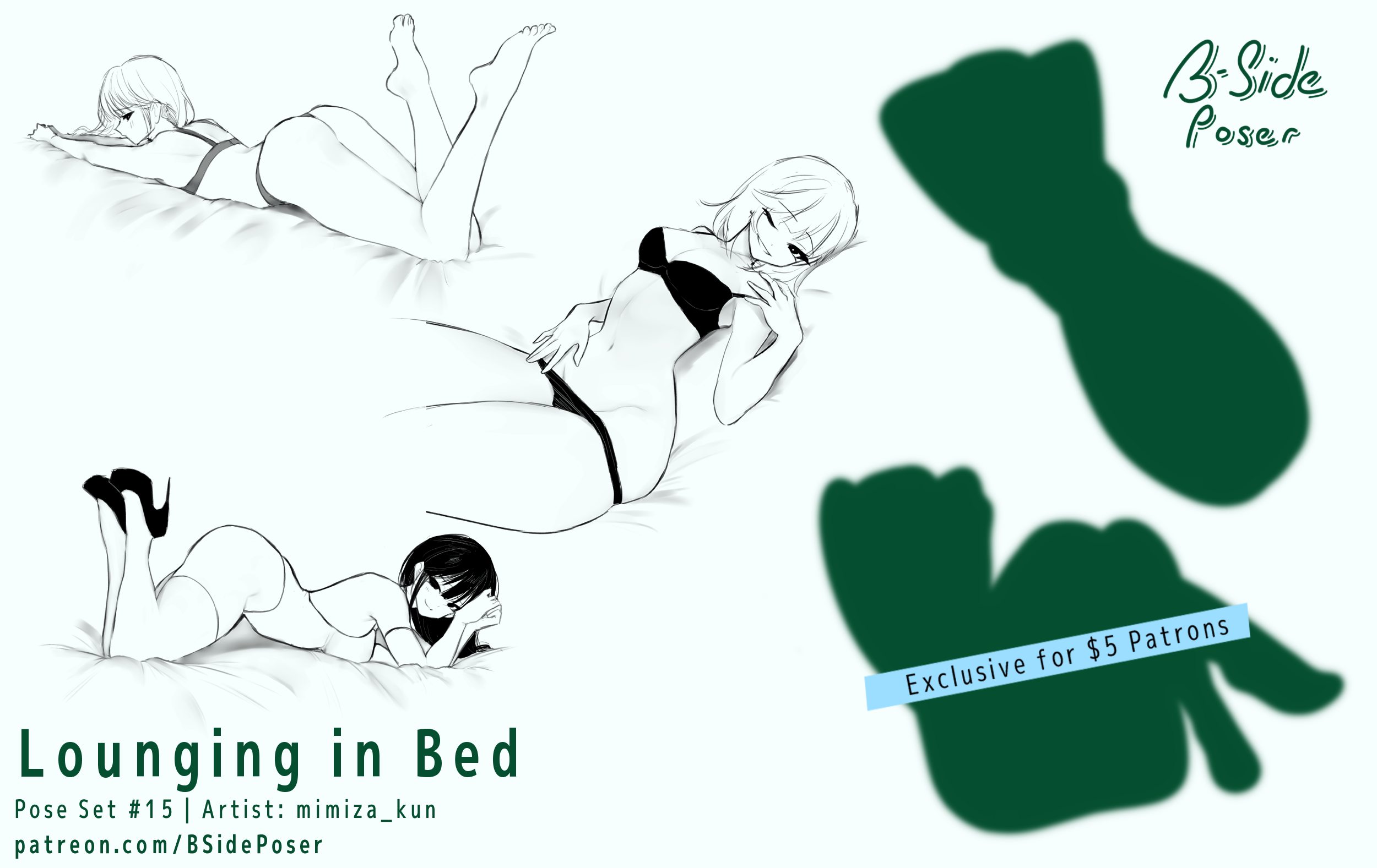 Pose Set 15 – Lounging in Bed
