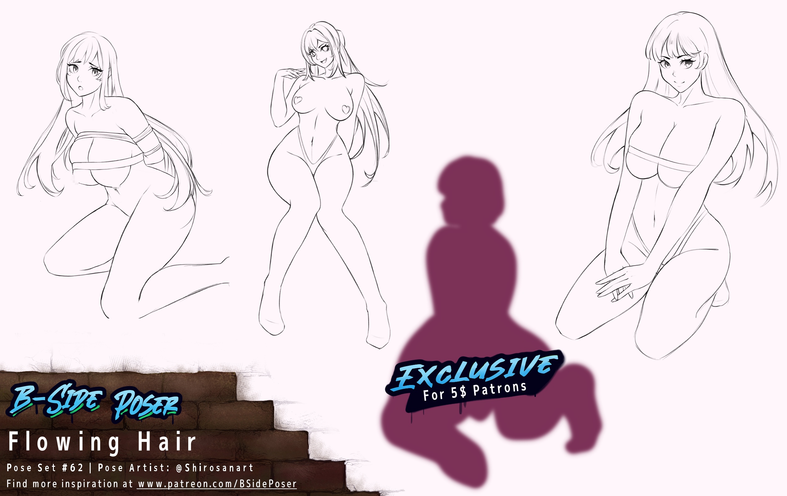 Pose Set 62 – Flowing Hair